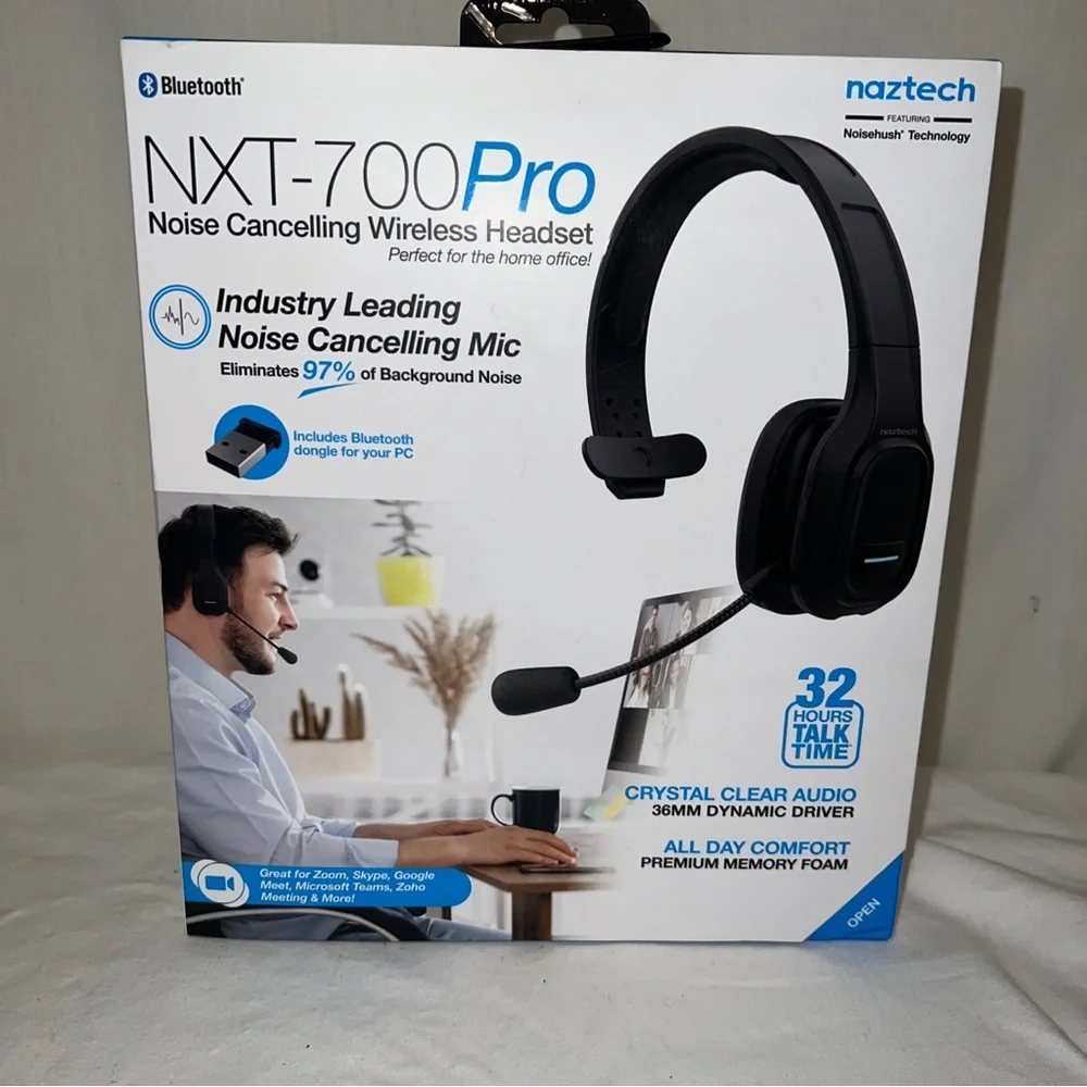 Naztech NXT-700Pro Noise Cancelling Wireless Headset - [Black]